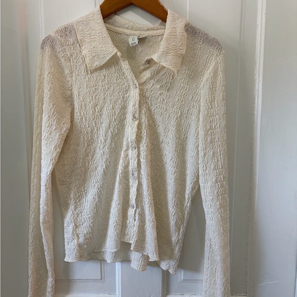 Joie Off White Button Down Blouse